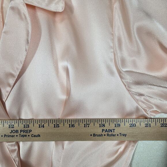 VTG Together 2 Pc Set Tie Front Top Maxi Skirt sz 16 Peach Satin Shimmer - Picture 13 of 16